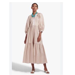 NWT Staud Demi Dress Biscotti/White